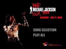 Michael Jackson Bad Tour live in Cologne 1988 dvd menu
