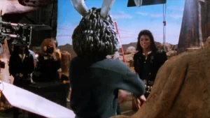 Michael Jackson recording the video for Speed demon