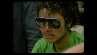 Michael Jackson during Thriller video recording on Thriller 40