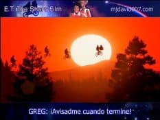 E.T. the Extra-Terrestrial flying with bikes
